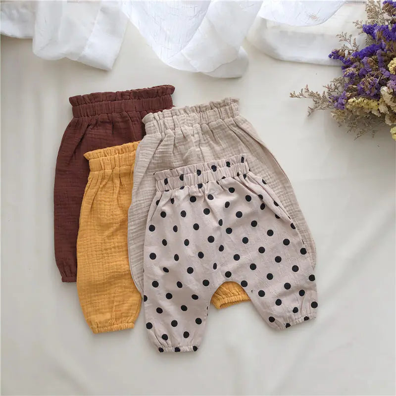 High Waist Loose Cotton Linen Casual Pants