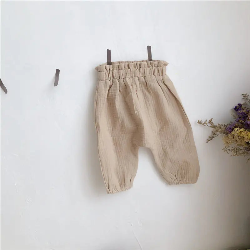 High Waist Loose Cotton Linen Casual Pants
