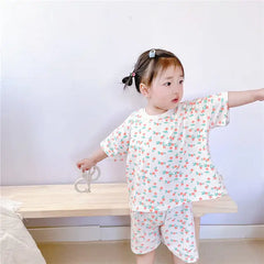 Summer Thin Half-Sleeved Home Service Suits for Kids