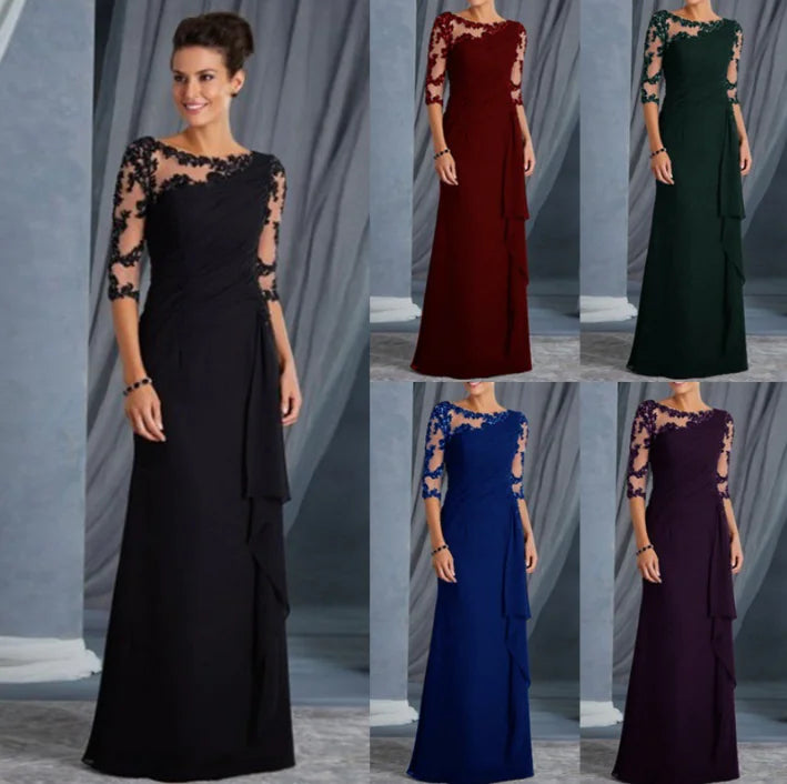 Lace Sheer Dress, Elegant Lace Gown