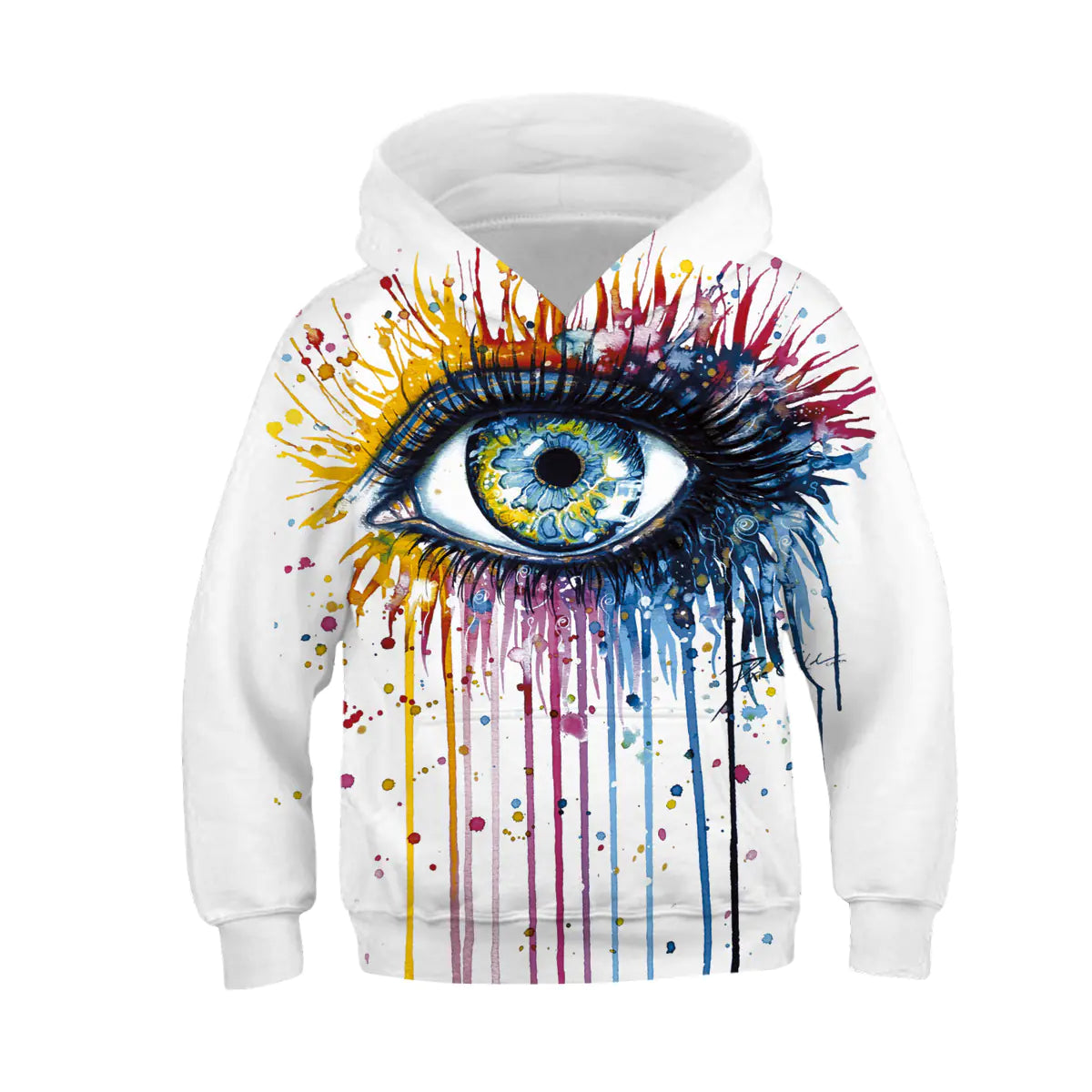 Children's Hooded Long-Sleeved Sweater with Print