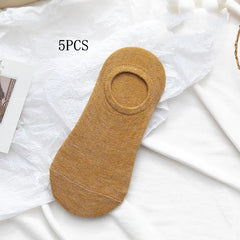 Solid Color Invisible Boat Socks for Men and Women