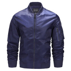 Men's Thin Stand Collar Flight Jacket for Spring & Autumn