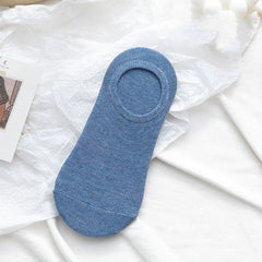 Solid Color Invisible Boat Socks for Men and Women