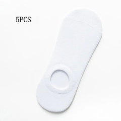 Solid Color Invisible Boat Socks for Men and Women