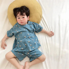 Summer Thin Half-Sleeved Home Service Suits for Kids