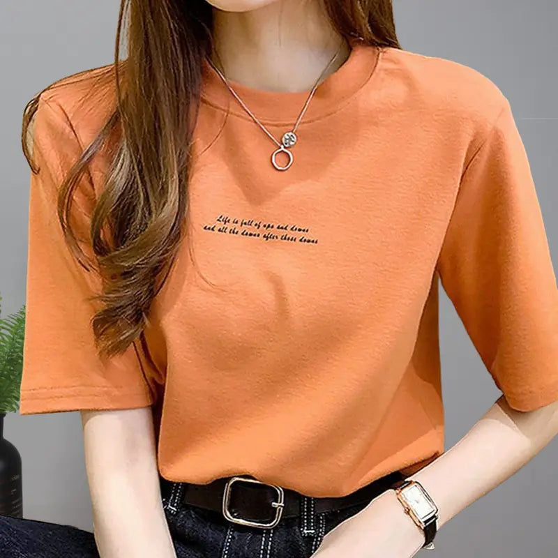 Summer Short Sleeve T-Shirt for Women and Students