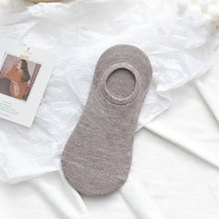 Solid Color Invisible Boat Socks for Men and Women