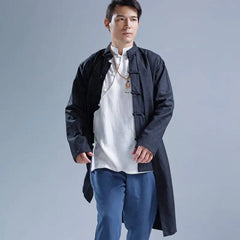 Men's Loose Ramie Leisure Windbreaker Jacket