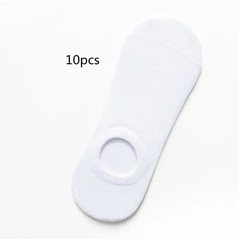 Solid Color Invisible Boat Socks for Men and Women