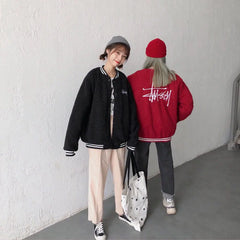 Stussy Embroidered Unisex Oversized Baseball Jacket