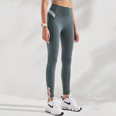 Brushed Nude Tight-Fit Sports Pants for Women