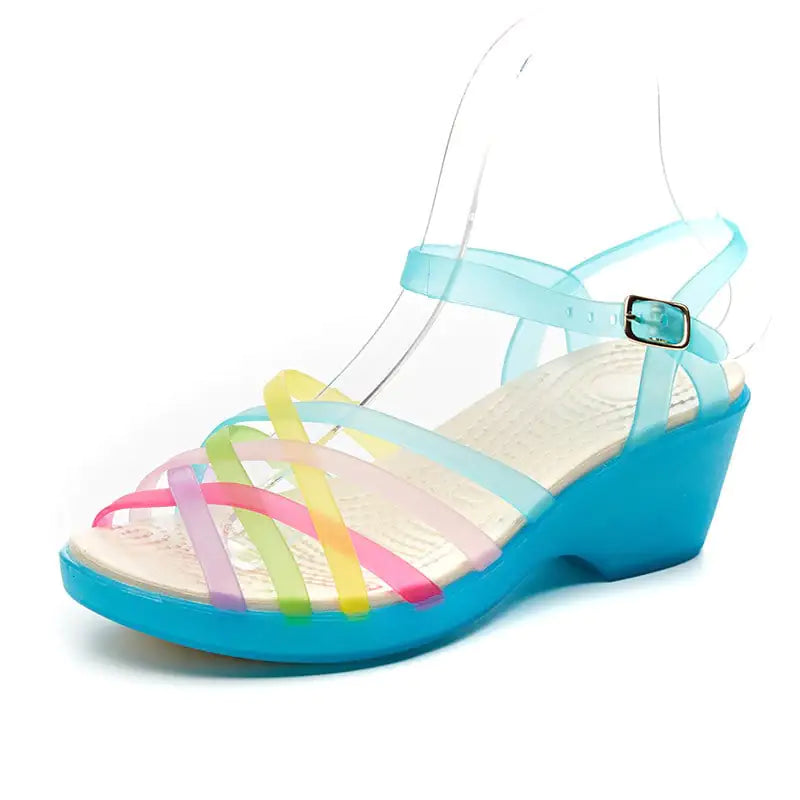 Colorful Striped High Heel Soft Summer Sandals