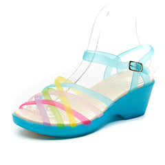 Colorful Striped High Heel Soft Summer Sandals
