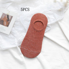Solid Color Invisible Boat Socks for Men and Women