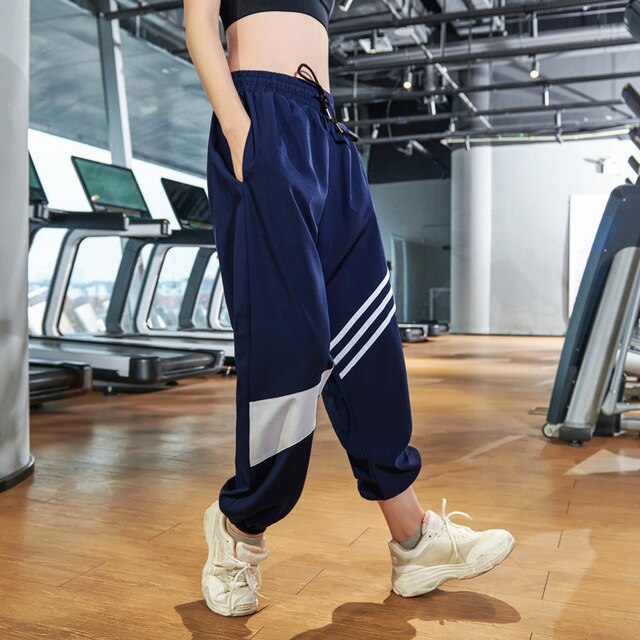 Spring Casual Athletic Pants Women's Loose-Fit Comfortable Running Trousers Breathable Quick-Dry Patchwork Sweatpants