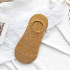 Solid Color Invisible Boat Socks for Men and Women