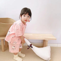 Summer Thin Half-Sleeved Home Service Suits for Kids