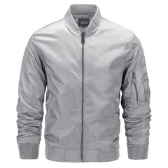 Men's Thin Stand Collar Flight Jacket for Spring & Autumn