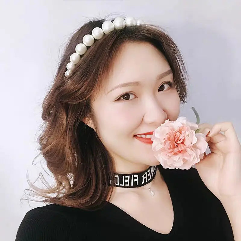 Korean Fashion Pearl Hair Clip and Headband Set