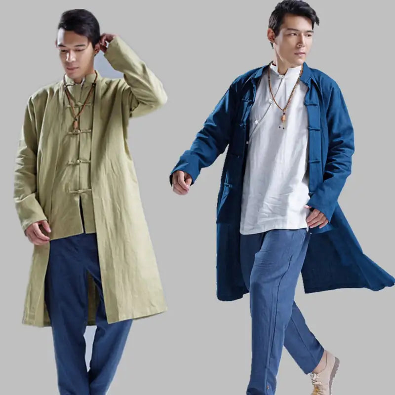 Men's Loose Ramie Leisure Windbreaker Jacket