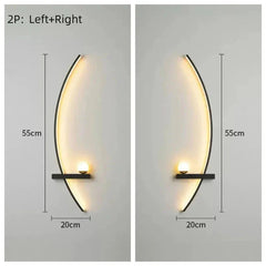 Modern LED Wall Lamp – Minimalist Art Design for Bedroom, Living Room, and Bathroom, Gold/Black