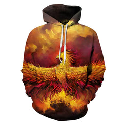 Flame Phoenix Series Versatile Loose Hoodie Top