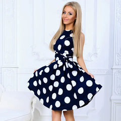 Women's Sleeveless Belted Fashion Dress