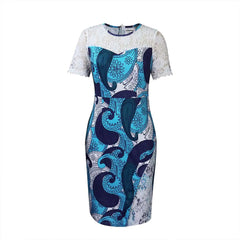 Hollow Printed Dress for Women's Fashion