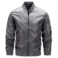 Men's Thin Stand Collar Flight Jacket for Spring & Autumn